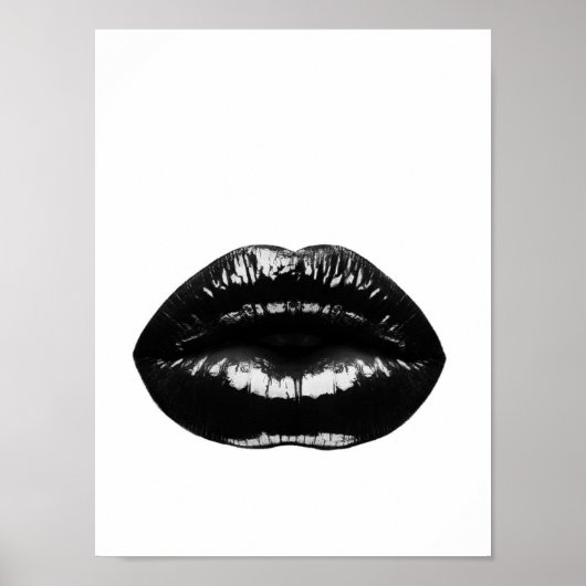 Zwarte Lips Moderne Poster afdrukken (Voorkant)
