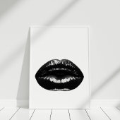Zwarte Lips Moderne Poster afdrukken