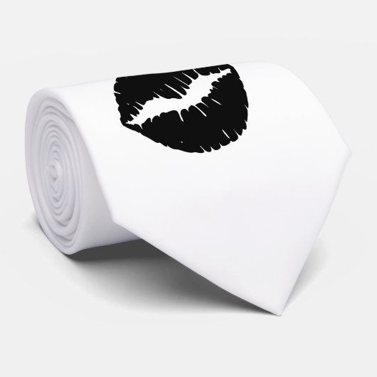 Zwarte Lips Stropdas (Opgerold)