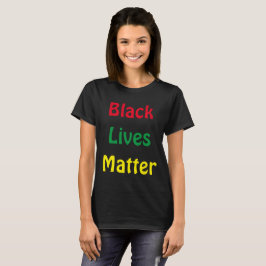 Zwarte Lives Matter Red Green en gele tekst T-shirt