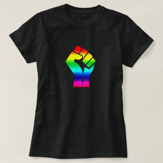 Zwarte Lives Matter Symbool LGBTQ Pride Regenboog T-shirt (Design voorkant)