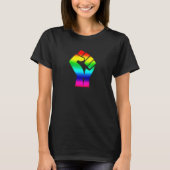 Zwarte Lives Matter Symbool LGBTQ Pride Regenboog T-shirt (Voorkant)