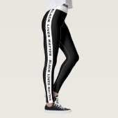 Zwarte Lives Matter - witte zijband op zwart Leggings (Rechts)