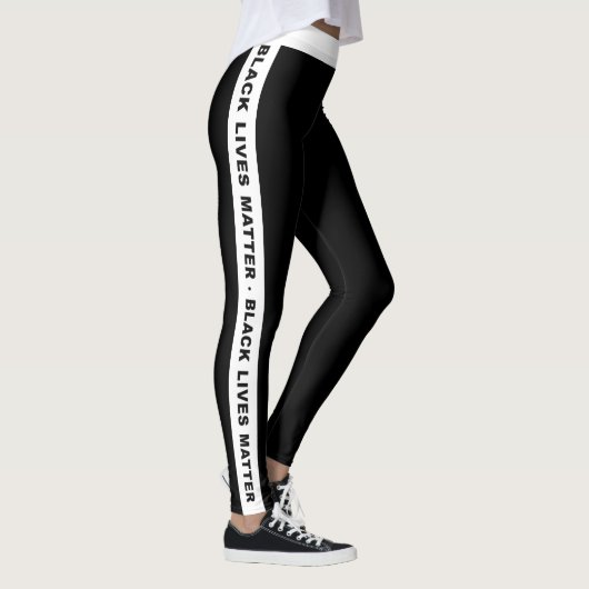 Zwarte Lives Matter - witte zijband op zwart Leggings (Rechts)