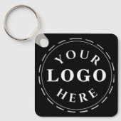 Zwarte Logo aluminium vierkante Sleutelhanger met  (Voorkant)
