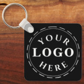 Zwarte Logo aluminium vierkante Sleutelhanger met  (Voorkant)