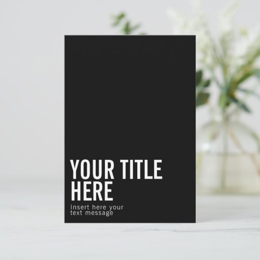 Zwarte logo en tekst moderne, scherpe uitnodigings (Staand voorkant)