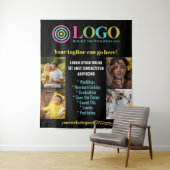 Zwarte Logo Foto Small Business Promo Achtergrond Wandkleed (In situ)