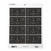 Zwarte Logo Haarolie Druppelfles Etiket (Full Sheet)