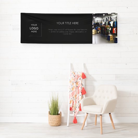 Zwarte Logo | Moderne professionele foto 8' Busine Spandoek (Insitu)