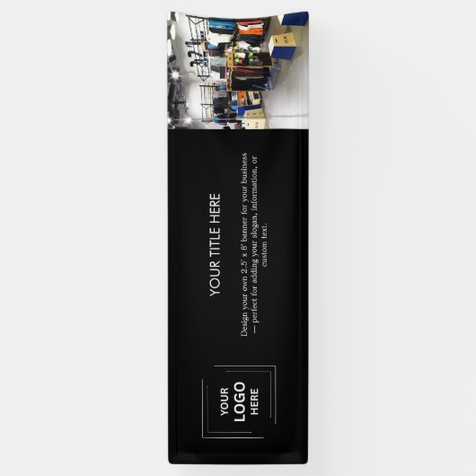 Zwarte Logo | Moderne professionele foto 8' Busine Spandoek (Verticaal)