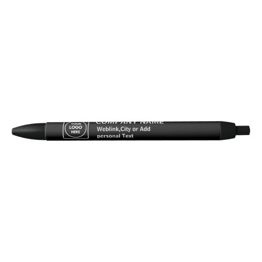 Zwarte Logo Naam Bedrijfsmerk pen (Voorkant)