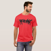 ZWARTE LOGO OP RODE SHIRT (Voorkant volledig)
