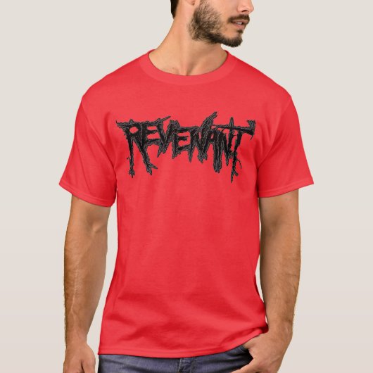 ZWARTE LOGO OP RODE SHIRT (Voorkant)
