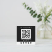Zwarte Logo QR-code Aangepaste sociale media Vierkante Visitekaartje (Staand voorkant)
