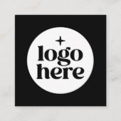 Zwarte Logo QR-code Aangepaste sociale media Vierkante Visitekaartje (Voorkant)