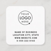 Zwarte Logo QR Code Scan minimalistisch Vierkante Visitekaartje (Voorkant)
