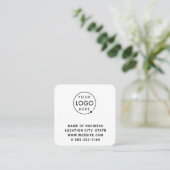 Zwarte Logo QR Code Scan minimalistisch Vierkante Visitekaartje (Staand voorkant)