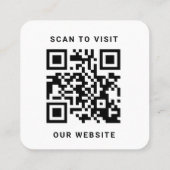 Zwarte Logo QR Code Scan minimalistisch Vierkante Visitekaartje (Achterkant)