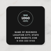 Zwarte Logo QR Code Scan minimalistisch Vierkante Visitekaartje (Voorkant)
