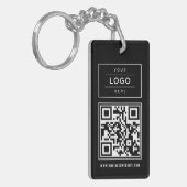 Zwarte Logo QR Website Promo Sleutelhanger (Voorkant Links)