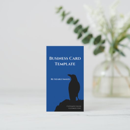 Zwarte Logo Raven Visitekaartje (Staand voorkant)