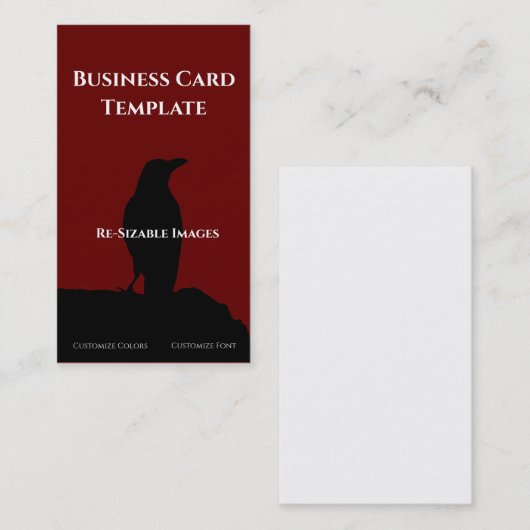 Zwarte Logo Raven Visitekaartje (Voorkant / Achterkant)