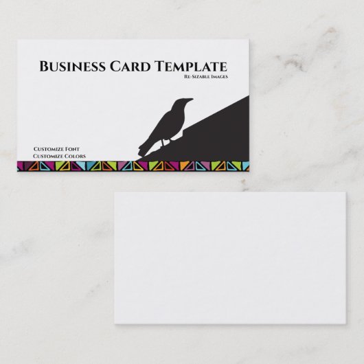 Zwarte Logo Raven Visitekaartje (Voorkant / Achterkant)