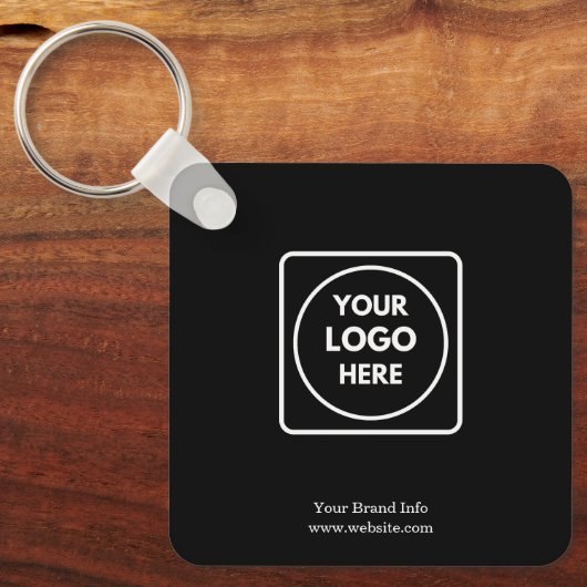 zwarte Logo-Sleutelhanger | Aangepaste bedrijfspro Sleutelhanger (Voorkant)