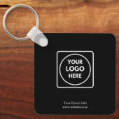 Zwarte Logo Sleutelhanger | Aangepaste Zakelijke P (Voorkant)