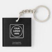 Zwarte Logo Sleutelhanger | Aangepaste Zakelijke P (Achterkant)