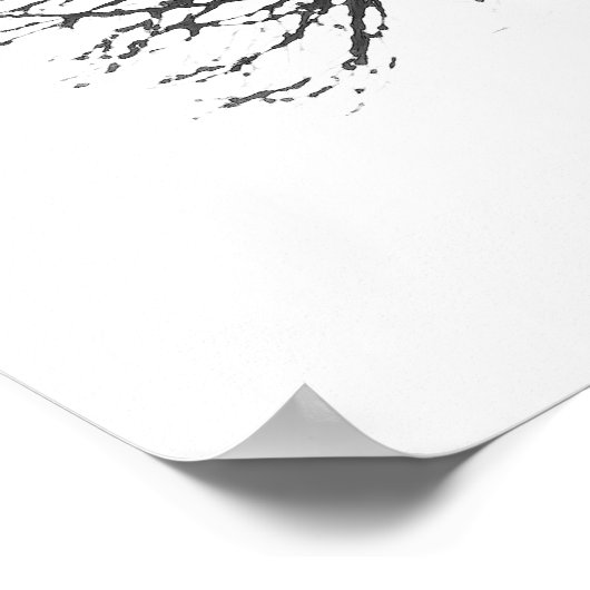 Zwarte Lone Leafless Tree op Winter Poster (Hoek)