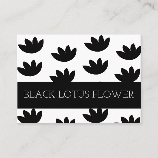 Zwarte Lotus Flower Visitekaartje (Voorkant)