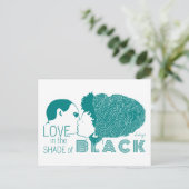 ZWARTE LOVE IN AQUA BRIEFKAART (Staand voorkant)