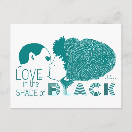 ZWARTE LOVE IN AQUA BRIEFKAART (Voorkant)