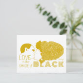 ZWARTE LOVE IN GOLD BRIEFKAART (Staand voorkant)
