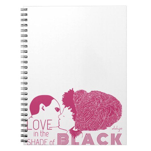 ZWARTE LOVE IN PINK NOTITIEBOEK (Voorkant)