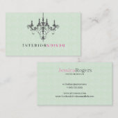 Zwarte Luchters Groene Achtergrond Interieurontwer Visitekaartje (Voorkant / Achterkant)