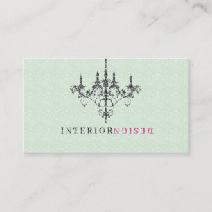 Zwarte Luchters Groene Achtergrond Interieurontwer Visitekaartje