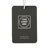 Zwarte luchtverfrisser | Modern zakelijk logo op m (Achterkant)