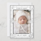 Zwarte Luiers Baby Jongen Geboorteaankondiging Kaart (Voorkant)