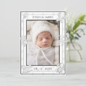 Zwarte Luiers Baby Jongen Geboorteaankondiging Kaart (Staand voorkant)