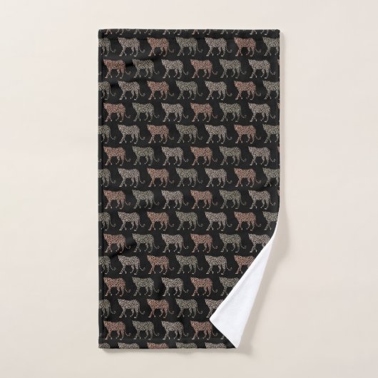 Zwarte luipaard afdrukken handdoek (Handdoek)