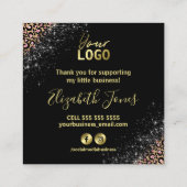 Zwarte-luipaard afdrukken Hartelijk dank voor uw a Vierkante Visitekaartje (Achterkant)