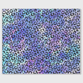 Zwarte luipaard afdrukken op blauwe Waterverf acht Cadeaupapier (Vlak)