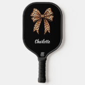 Zwarte luipaard boog naam pickleball paddle (Achterkant)