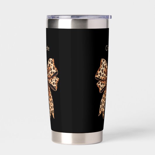 Zwarte luipaard boognaam geïsoleerde drinkbeker (Links)