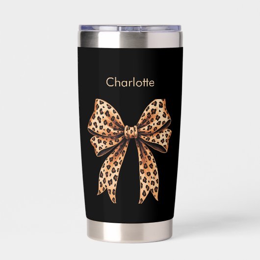 Zwarte luipaard boognaam geïsoleerde drinkbeker (Achterkant)