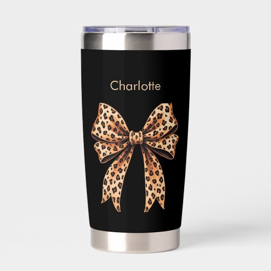 Zwarte luipaard boognaam geïsoleerde drinkbeker (Voorkant)