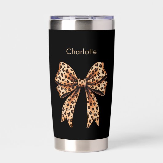 Zwarte luipaard boognaam geïsoleerde drinkbeker (Voorkant)